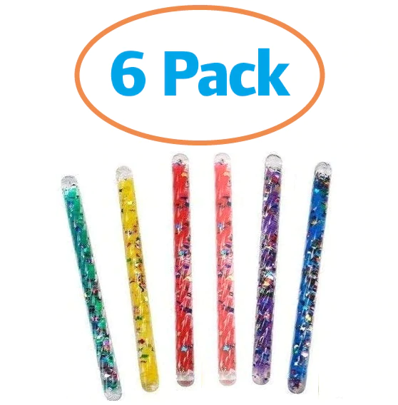 Buy Spiral Glitter Wand - 6 Inch (Pack of 4) Medium sized
