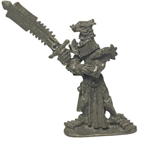 Dark Emissary: Pewter Warrior of Chaos Figurine with Crystal-Adorned Sword (1.9 inches)
