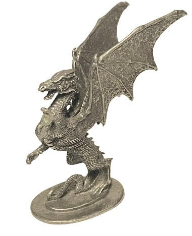Enchanting Pewter Dragon: A Majestic Fantasy Collectible