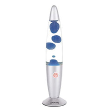 Lava Lamp Motion Lamp, 13.3-inch Lava Lamps for Adults,OPULARS Lamps for Kids Silver Base Lamp with Blue Wax in Clear Liquid,Relieve Stress Mood Lighting Christmas Halloween Decoration Birthday Gift