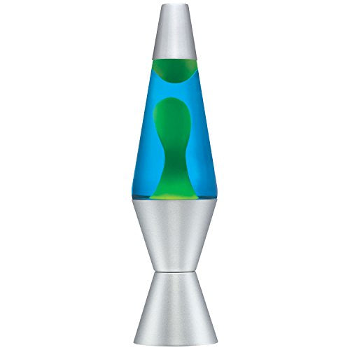 Lava Lite 2124 Lava the Original 14.5-Inch Silver Base Lamp with Yellow Wax in Blue Liquid