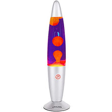 Lava Lamp 13.3-inch Motion Lamp, Lava Lamps for Adults and Kids,Silver Base Lamp with Orange/Yellow Wax in Purple Liquid,Christmas Halloween Decorative Lights Cool Stuff Birthday Gift