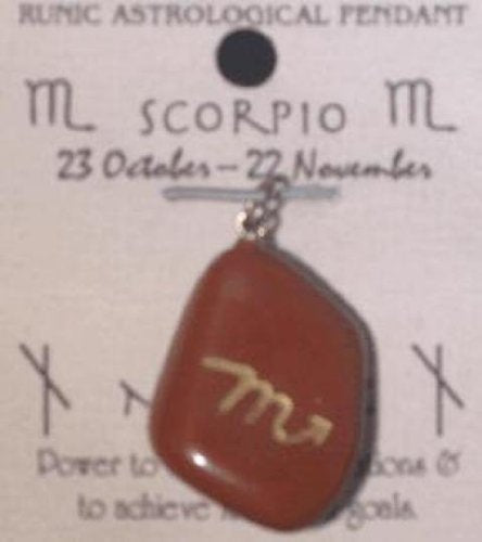 Runic Astrological Pendant -Scorpio