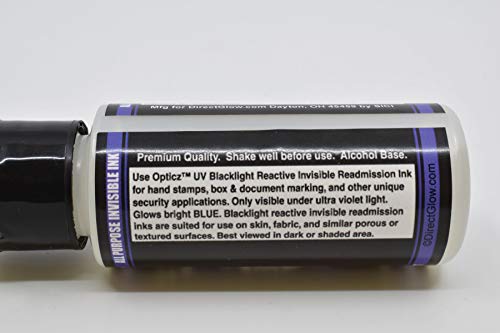 All Purpose Invisible Blue UV Blacklight Reactive Ink (2 Ounce
