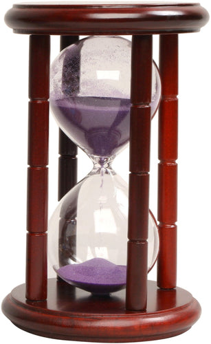15 Minute Sand Timer Purple Sand, Cherry Stand 6.5-Inch
