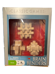 Wood Brain Puzzle - Three Brain teasers